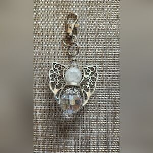 Beautiful Crystal Silver Angel Key Chain/ Purse Charm